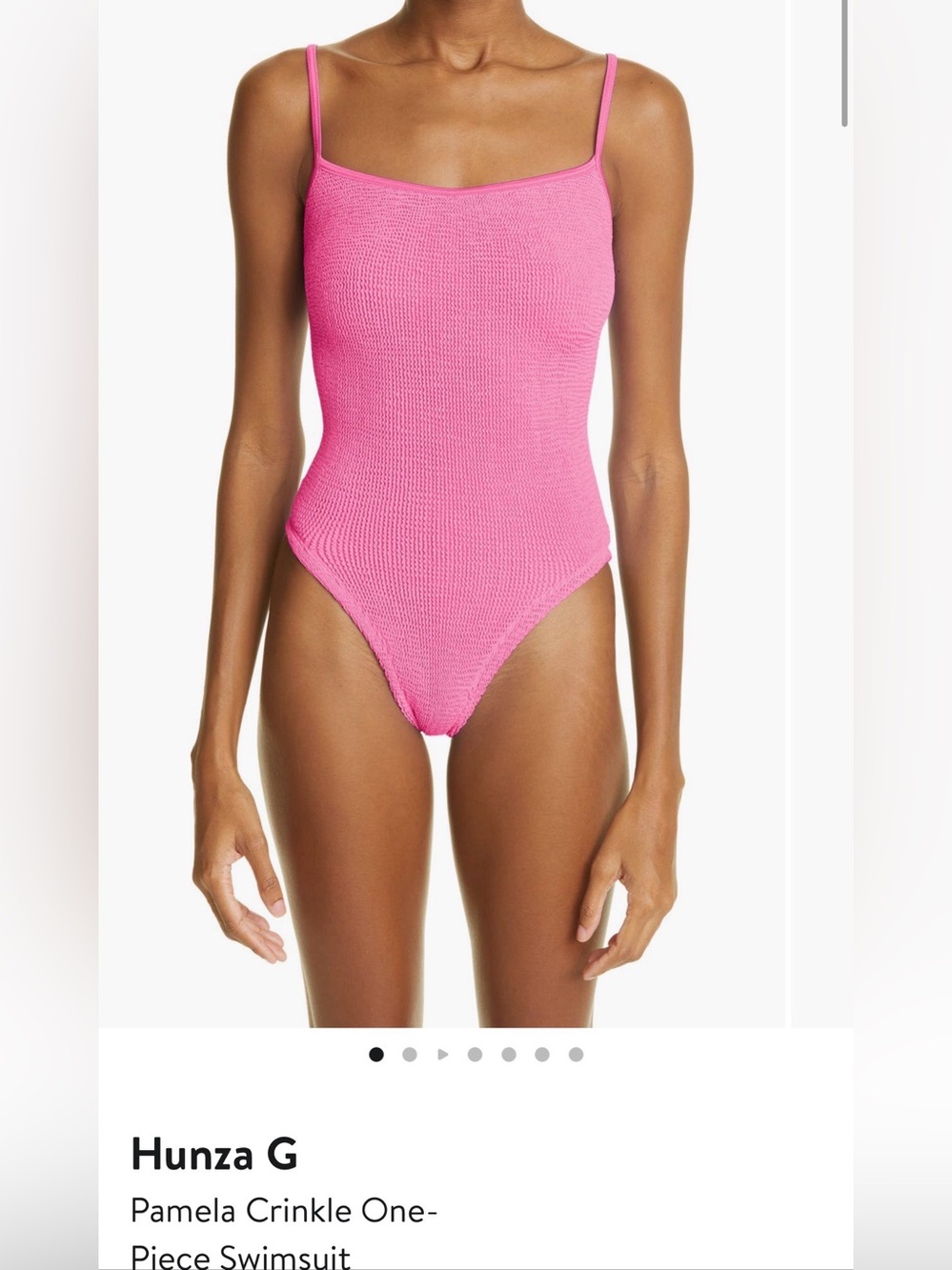 Hunza G Bubblegum Pink Pamela Crinkle One-Piece Swimsuit